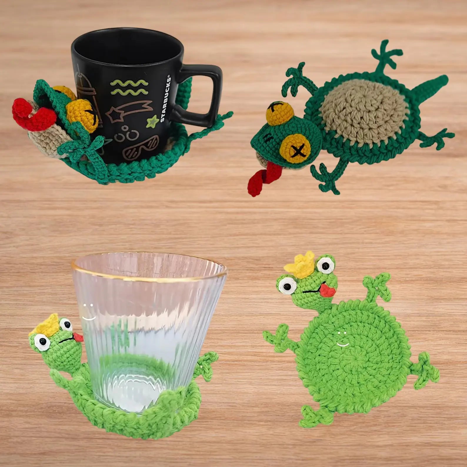 18-in-1 Animal Crochet Coaster Patterns, Mug Hugger Bundle, animals cup holder (PDF + VIDEO TUTORIAL)