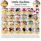 Little Duckies 25-in-1 Crochet Pattern Pack – No-Sew & Low-Sew Rubber Duck Designs (Digital PDF)