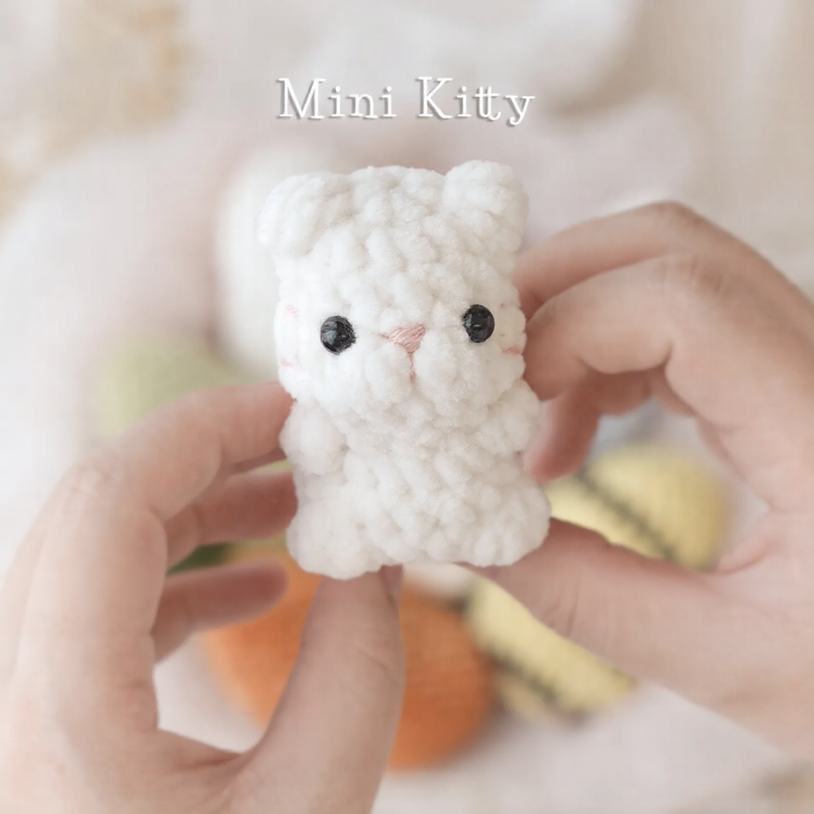 Mini animals, hatching animals, no sew amigurumi crochet patterns bunny, panda, bear, chicken, cat, dog, pig