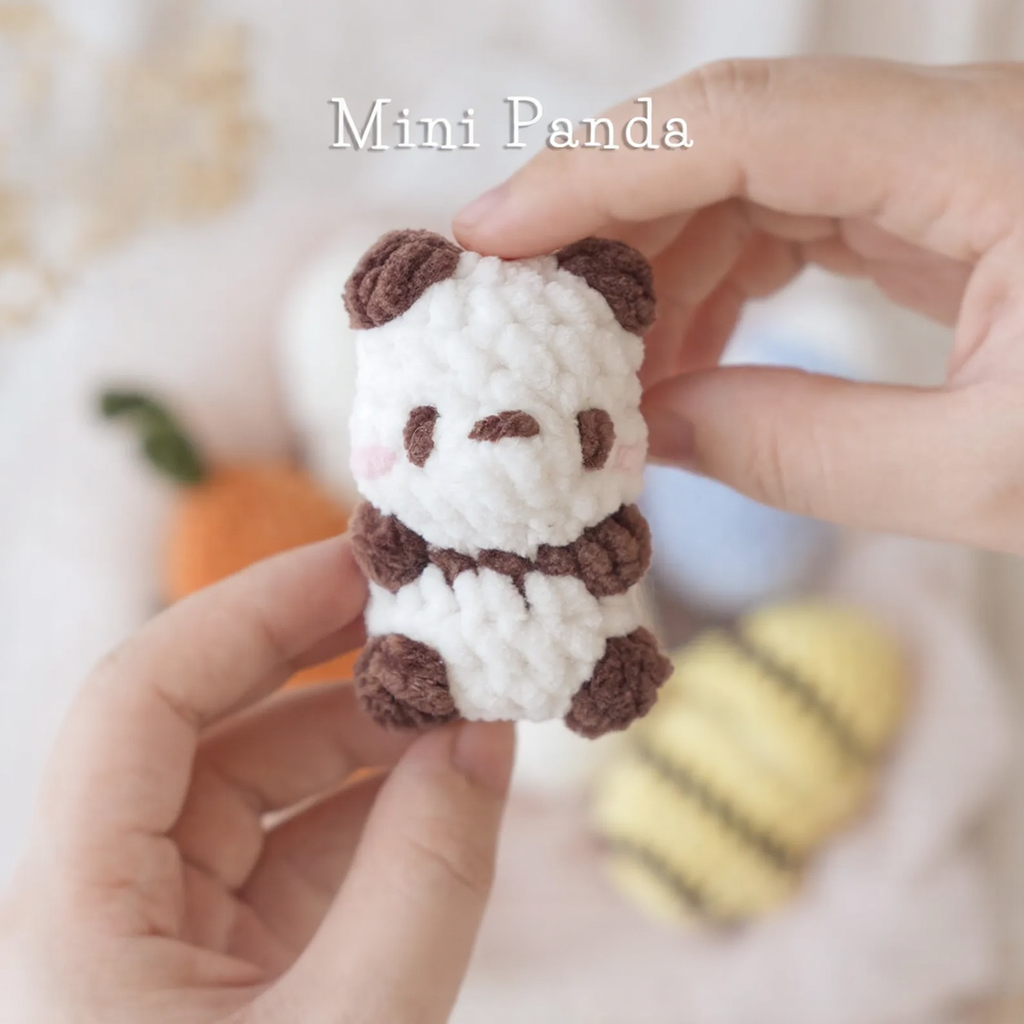 Mini animals, hatching animals, no sew amigurumi crochet patterns bunny, panda, bear, chicken, cat, dog, pig