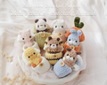 Mini animals, hatching animals, no sew amigurumi crochet patterns bunny, panda, bear, chicken, cat, dog, pig