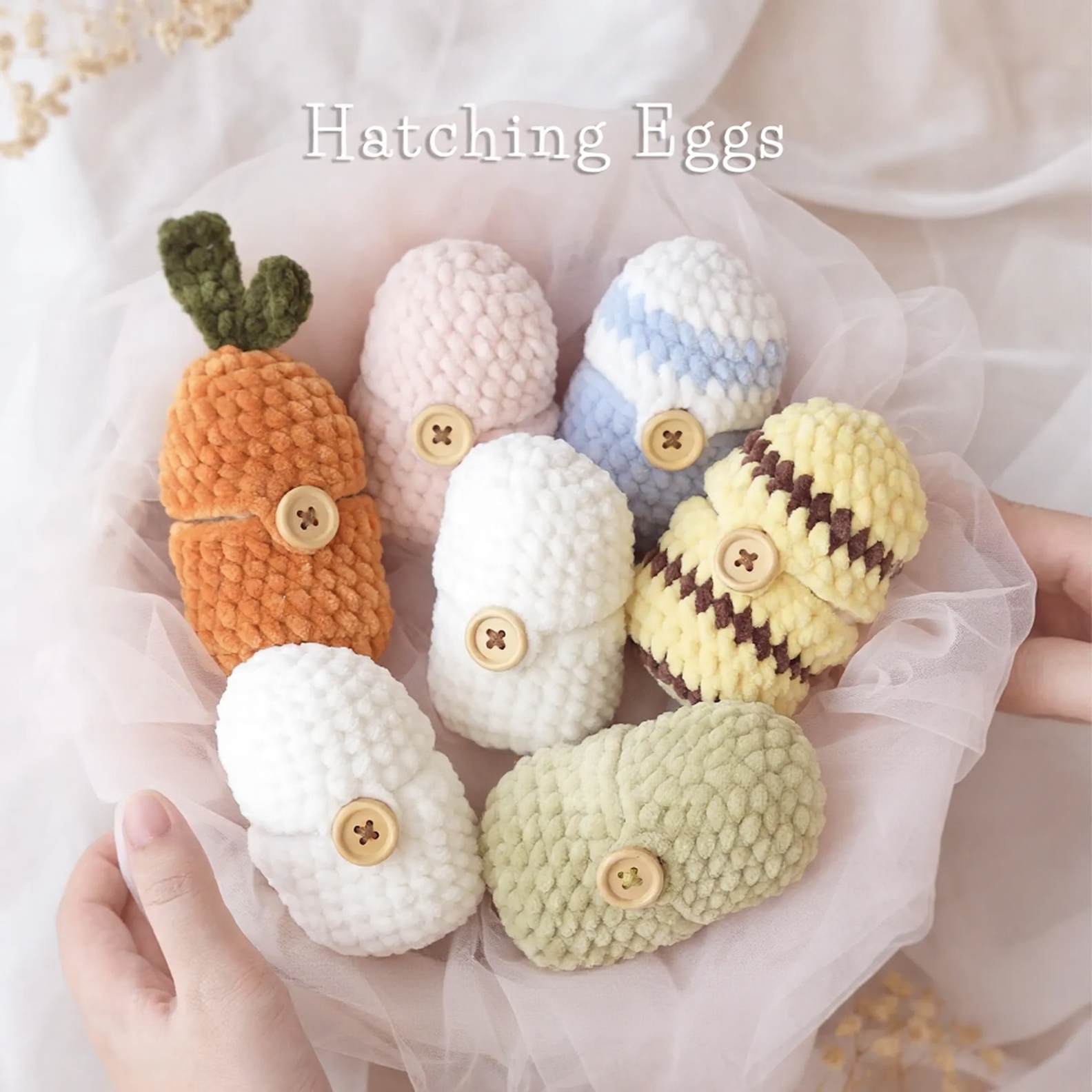 Mini animals, hatching animals, no sew amigurumi crochet patterns bunny, panda, bear, chicken, cat, dog, pig