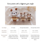 Mini animals, hatching animals, no sew amigurumi crochet patterns bunny, panda, bear, chicken, cat, dog, pig