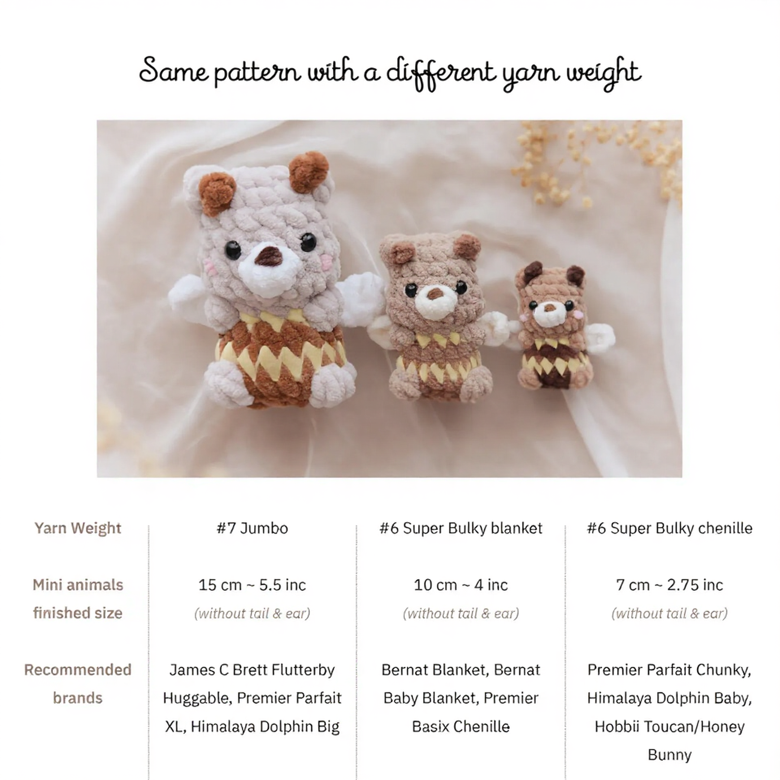 Mini animals, hatching animals, no sew amigurumi crochet patterns bunny, panda, bear, chicken, cat, dog, pig
