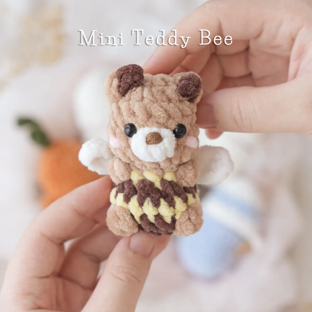 Mini animals, hatching animals, no sew amigurumi crochet patterns bunny, panda, bear, chicken, cat, dog, pig