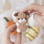 Mini animals, hatching animals, no sew amigurumi crochet patterns bunny, panda, bear, chicken, cat, dog, pig