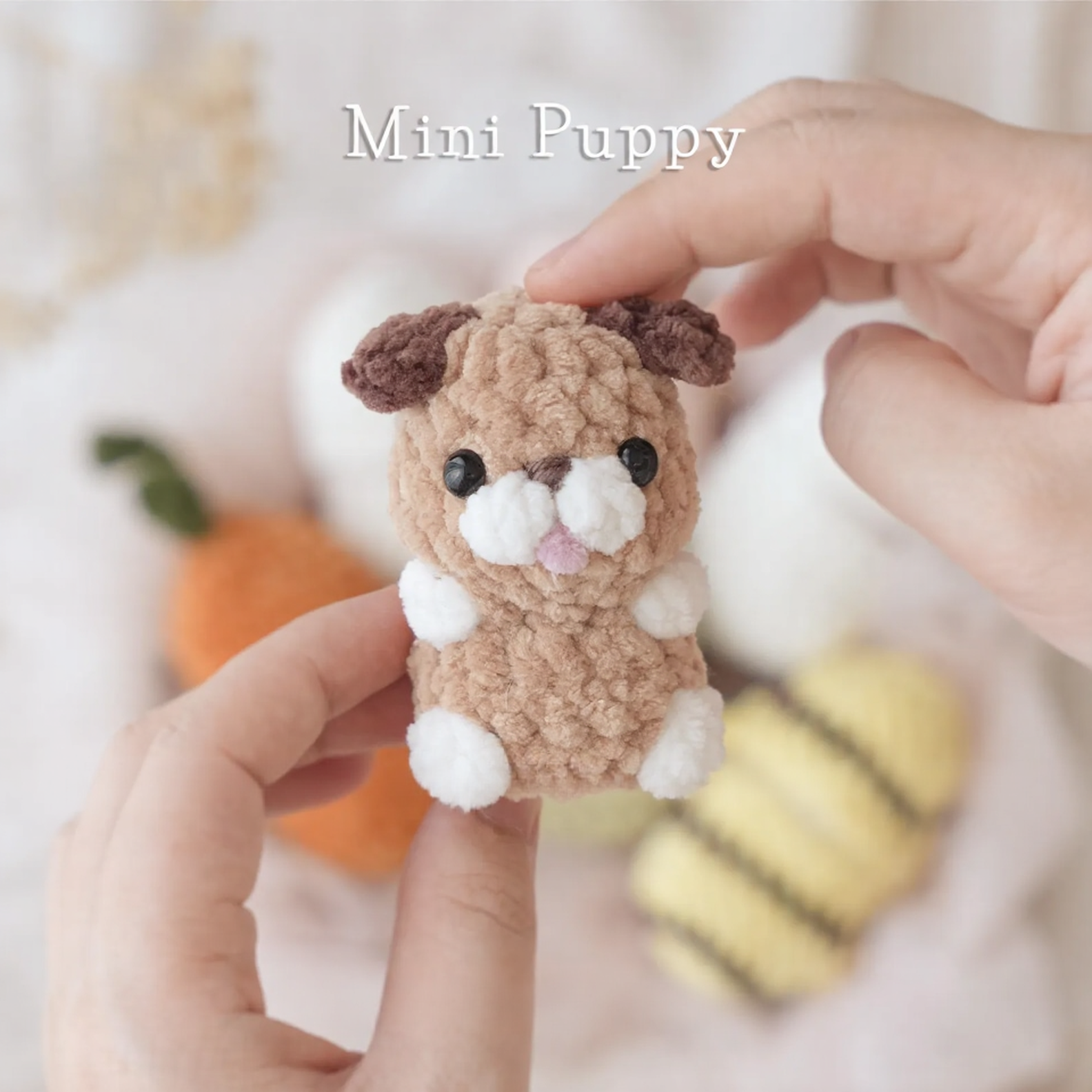 Mini animals, hatching animals, no sew amigurumi crochet patterns bunny, panda, bear, chicken, cat, dog, pig