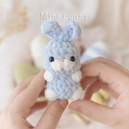Mini animals, hatching animals, no sew amigurumi crochet patterns bunny, panda, bear, chicken, cat, dog, pig