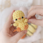 Mini animals, hatching animals, no sew amigurumi crochet patterns bunny, panda, bear, chicken, cat, dog, pig