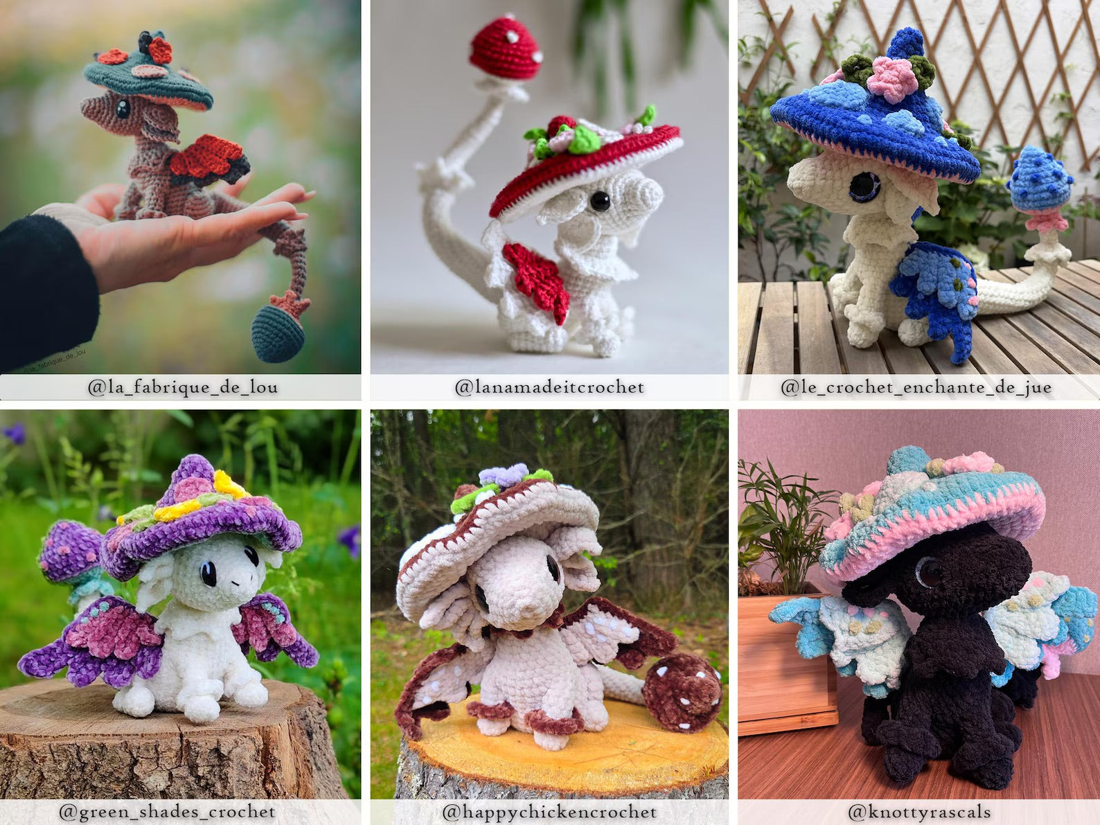 Mushroom Dragon Crochet Pattern — Whimsical Amigurumi (PDF)