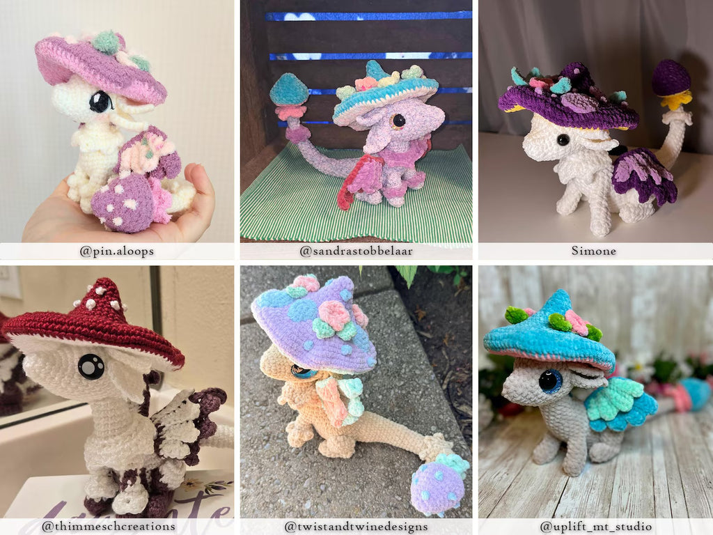 Mushroom Dragon Crochet Pattern — Whimsical Amigurumi (PDF)