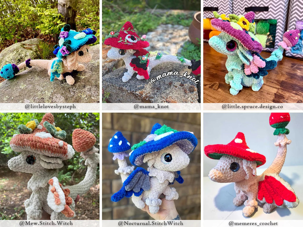 Mushroom Dragon Crochet Pattern — Whimsical Amigurumi (PDF)