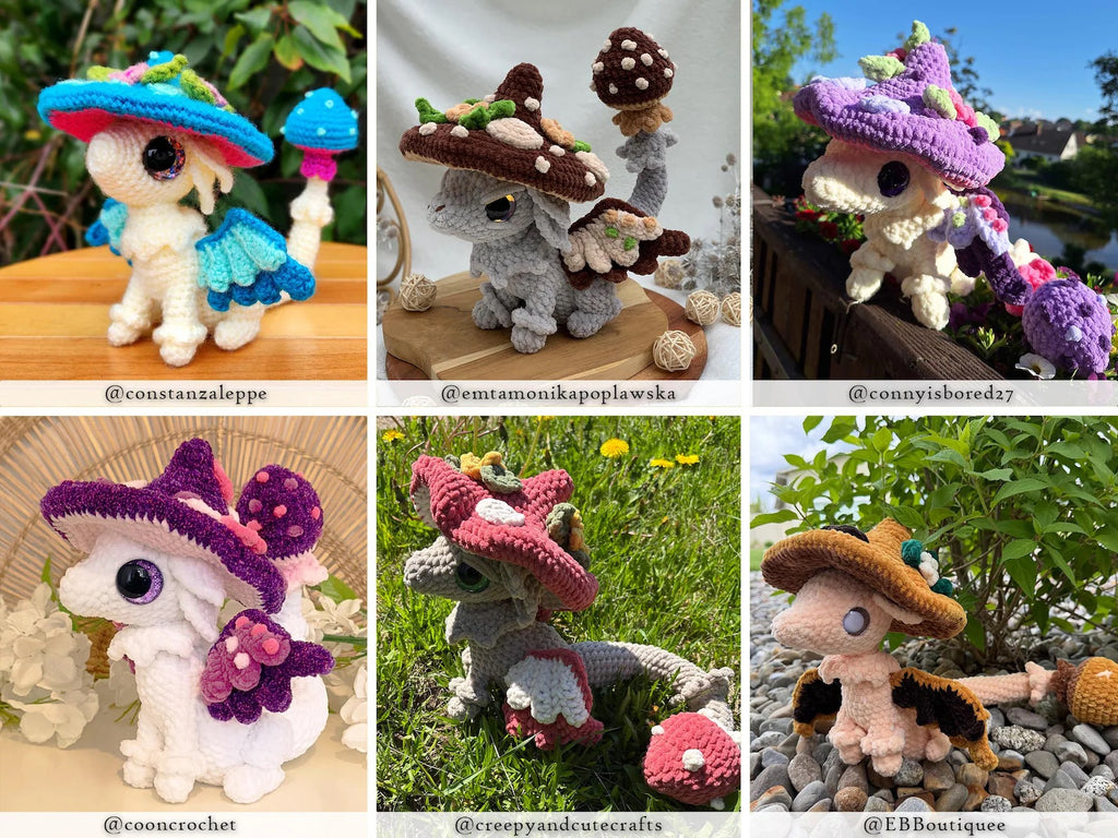 Mushroom Dragon Crochet Pattern — Whimsical Amigurumi (PDF)