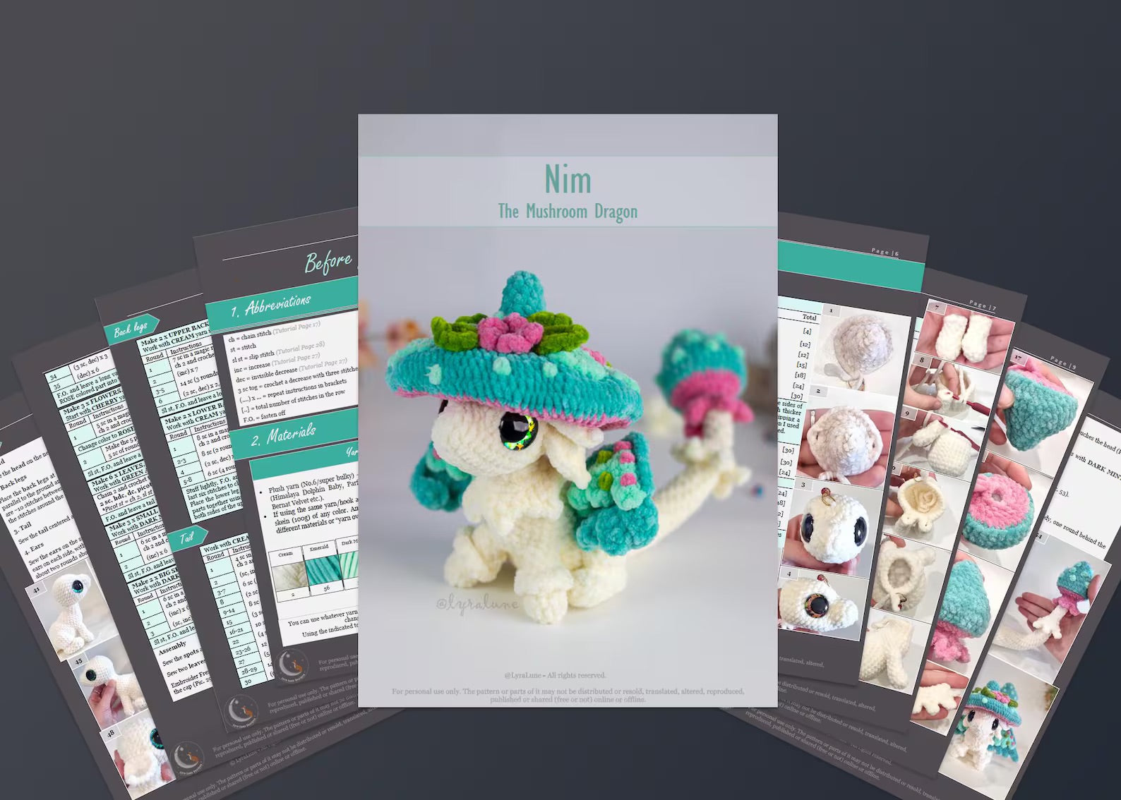 Mushroom Dragon Crochet Pattern — Whimsical Amigurumi (PDF)