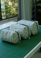 Open-Up Pouch PDF Sewing Pattern — Quilted Makeup Bag in 3 Sizes
