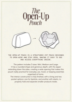 Open-Up Pouch PDF Sewing Pattern — Quilted Makeup Bag in 3 Sizes