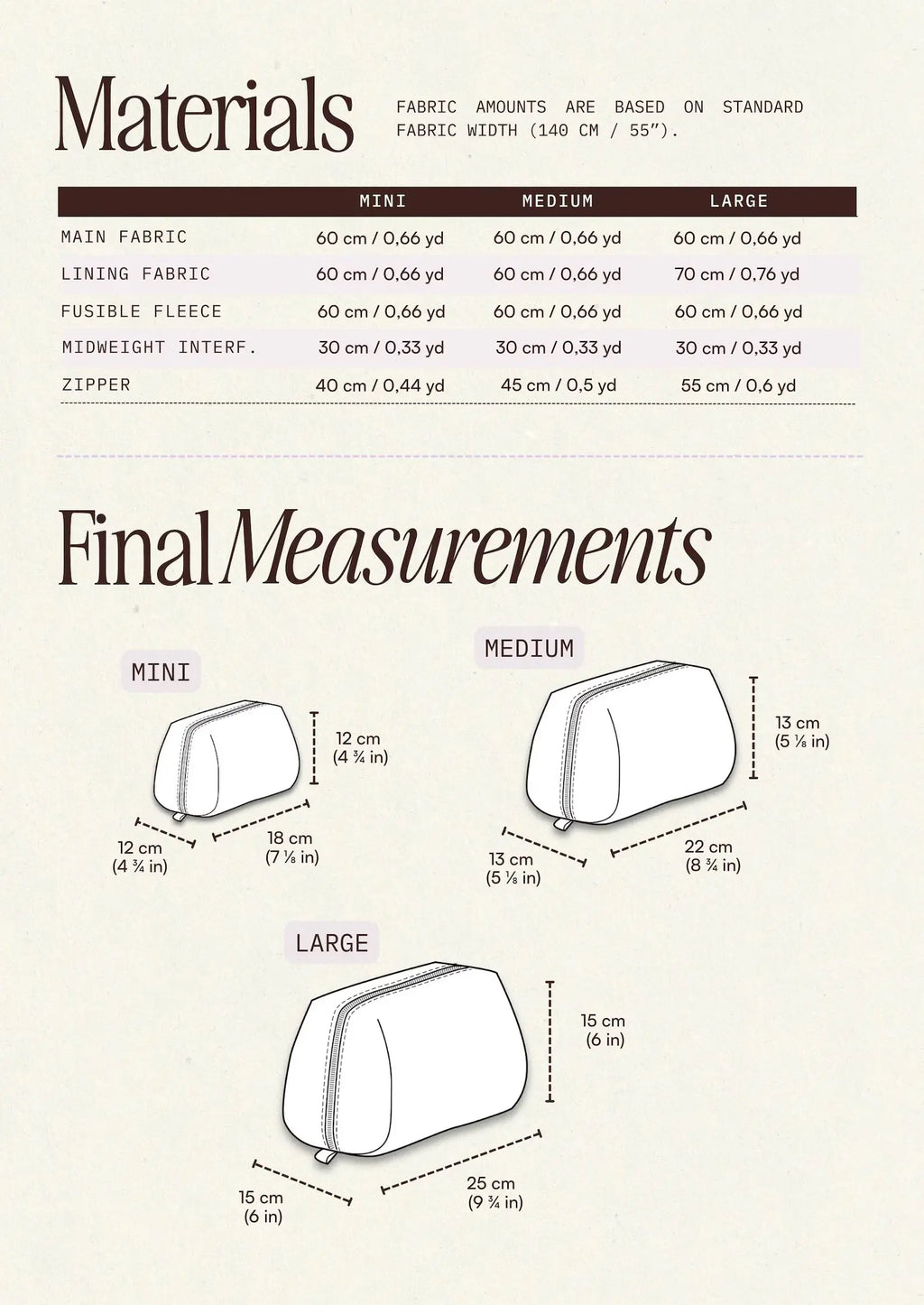 Open-Up Pouch PDF Sewing Pattern — Quilted Makeup Bag in 3 Sizes