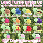 15-in-1 Turtle Crochet Pattern — One Body, 15 Removable Shells (PDF + Video)