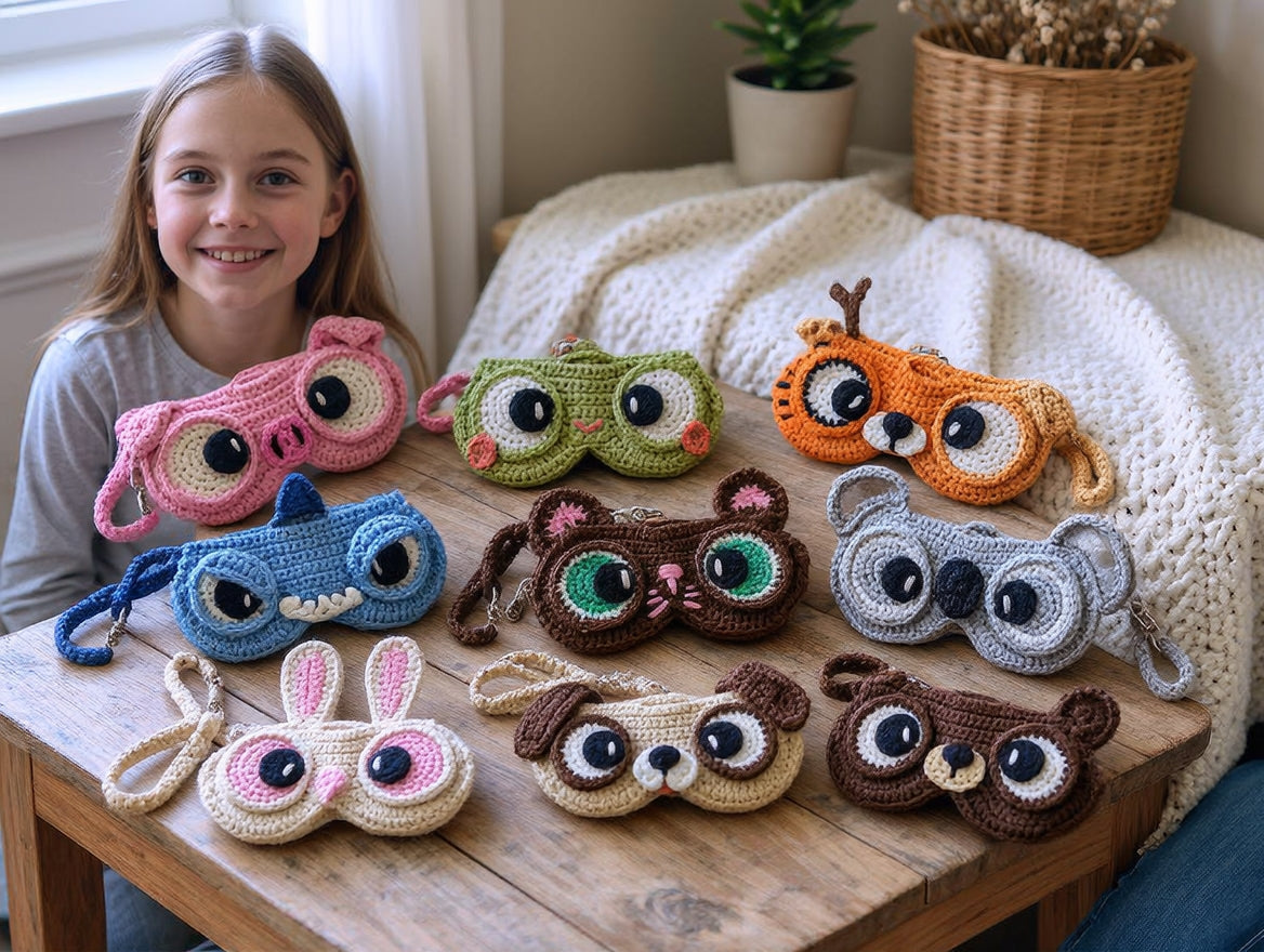 12 Animal Crochet Glasses Case Patterns PDF | Cute Eyeglasses Holder Bundle