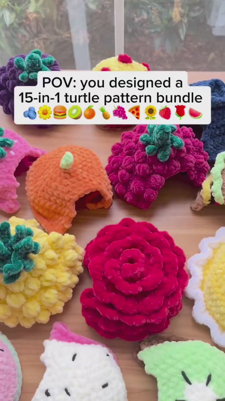 15-in-1 Turtle Crochet Pattern — One Body, 15 Removable Shells (PDF + Video)